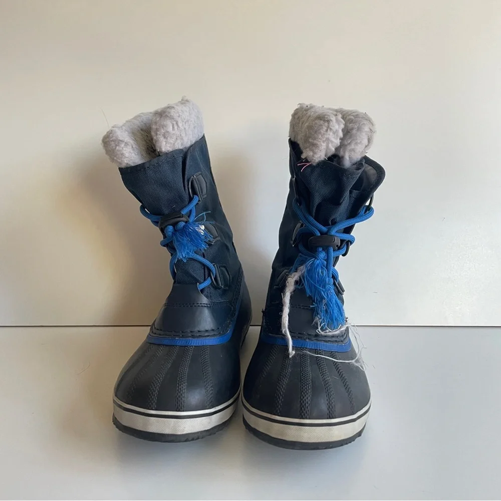 Sorel Kids Youth Yoot Pac Nylon Winter Snow Blue Boot Size 4 Waterproof